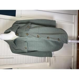 LOFT Oversized NWT Women's Sage Green Button-Up Shirt Jacket Large